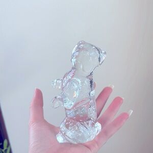 Vintage heavy glass Crystal Dog Decoration